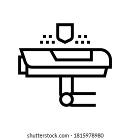 cctv Video-Kamera Linie Symbol Vektorgrafik. cctv-Videokamerazeichen. isoliertes Kontursymbol