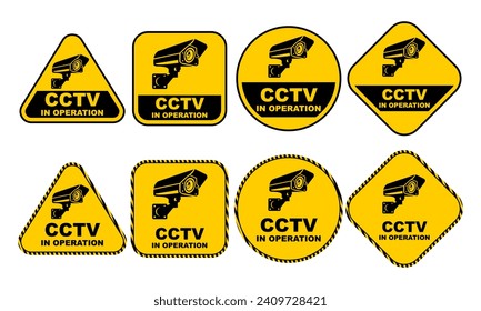 cctv video vigilancia etiquetas de señalización afiches para el diseño de la plantilla de colección para el hogar y el lugar de construcción 