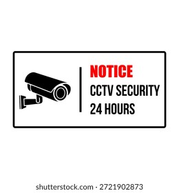CCTV, Warning 24 Hour Video Surveillance Symbol Sign, Vector Illustration, Isolate On White Background Label