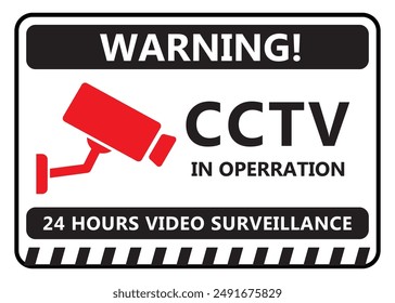 VECTOR de señal de advertencia de CCTV