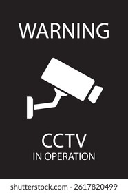 CCTV warning sign in vector 