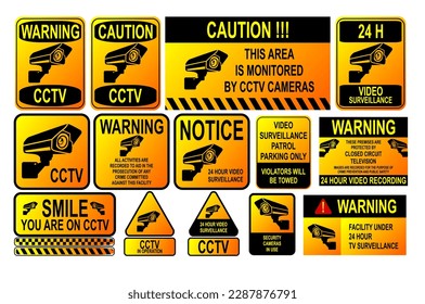 CCTV warning vector illustration. EPS10