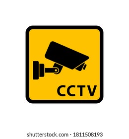 CCTV Yellow Warning Vector Sign