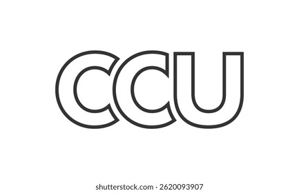 CCU logo design template with strong and modern bold text. Initial based vector logotype featuring simple and minimal typography. Trendy company identity ideal for businesses brand presence.