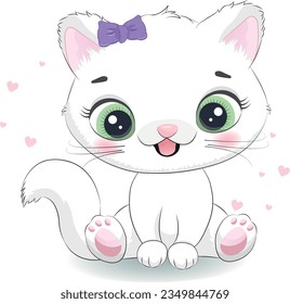 cCute baby kitten vector illustration