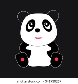 CCute little panda  illustration.  Baby panda. Asian bear. 