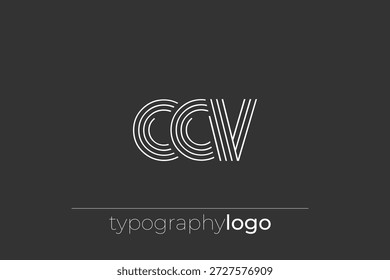 CCV modern geometric typography logo. Modern and stylish composition featuring a monochromatic typography logo illustration designed with intricate lines.