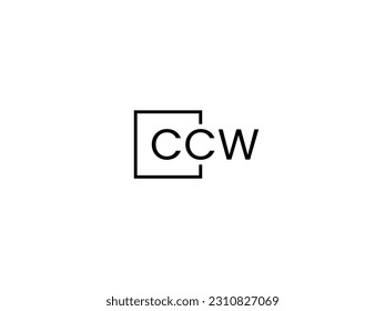 Letra CCW Ilustración del vector de diseño del logotipo inicial