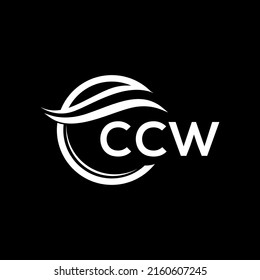 CCW letter logo design on black background. CCW creative circle letter logo concept. CCW letter design.
