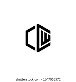 CCW Letter Logo Design polygon Monogram Icon Vector Template