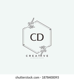CD Beauty vector initial logo art, handwriting logo of initial signature, wedding, fashion, jewerly, boutique, floral and botanical with creative template for any company or business