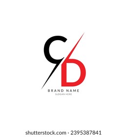 cd black red letter logo template art.