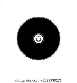 Cd black silhouette vector illustration on white background
