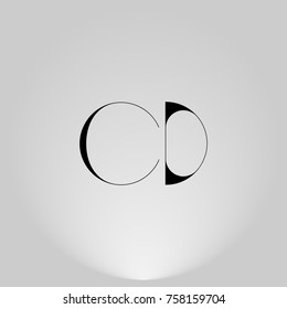 CD Black thin minimalist LOGO Design with Highlight on Gray background.