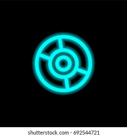 Cd blue glowing neon ui ux icon. Glowing sign logo vector