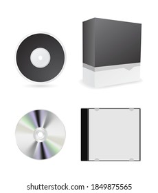 cd box and case 3d  icon set