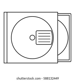 CD box icon. Outline illustration of CD box vector icon for web