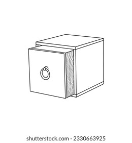 Einfaches Design der CD-Box-Linie, Vorlage für die Elementgrafik