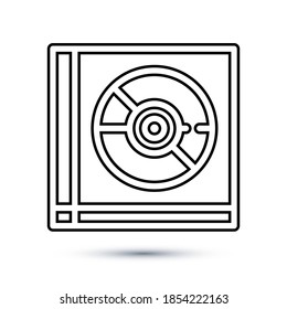CD box vector design with editable stroke. Eps 10 vector illustration.