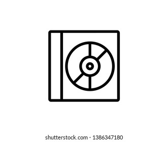 CD box vector icon representing media storage and digital files