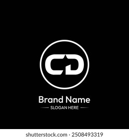 CD Brand Name. Black Background.