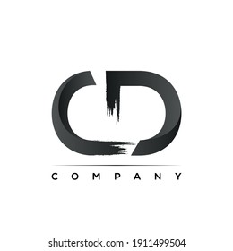vector de diseño del logotipo de la letra del pincel de CD