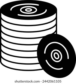 CD Bundle glyph and line vector illustration