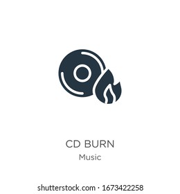 Cd burn icon vector. Trendy flat cd burn icon from music and multimedia collection isolated on white background. Vector illustration can be used for web and mobile graphic design, logo, eps10