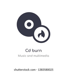 cd burn outline icon. isolated line vector illustration from music and multimedia collection. editable thin stroke cd burn icon on white background