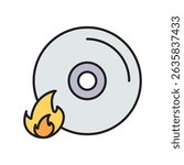 cd burning icon with white background vector stock illustration