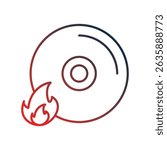 cd burning icon with white background vector stock illustration