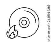 cd burning icon with white background vector stock illustration