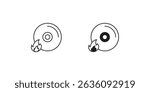cd burning icon with white background vector stock illustration