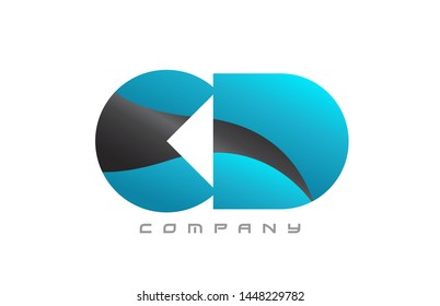 CD C D blue black alphabet combination letter logo design suitable for a company or business