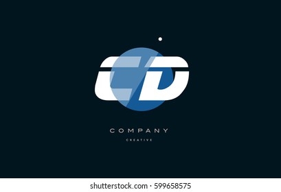 cd c d  blue circle dot big font alphabet company letter logo white design vector icon template 