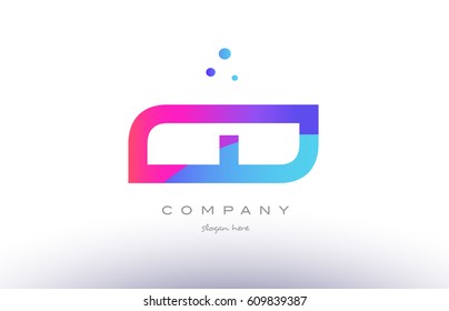 cd c d  creative pink purple blue modern dots creative alphabet gradient company letter logo design vector icon template