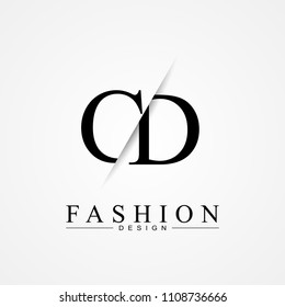 CD C D cutting and linked letter logo icon with paper cut in the middle. Creative monogram logo design. Fashion icon design template.