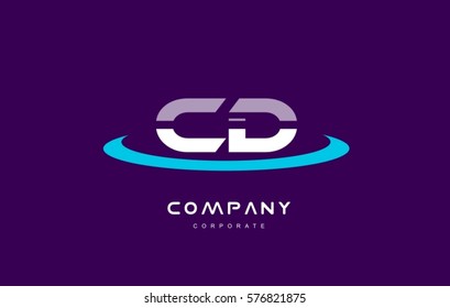 cd c d cyan magenta blue letter combination alphabet vector company logo icon sign design template 