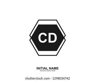 CD C D Initial logo letter with minimalist concept vector