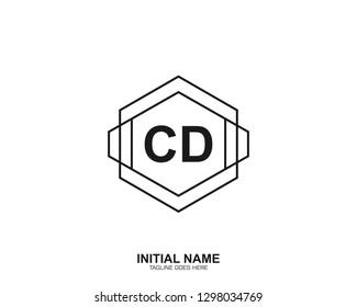 CD C D Initial logo letter with minimalist concept vector