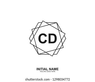 CD C D Initial logo letter with minimalist concept vector