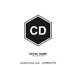 CD C D Initial logo letter with minimalist concept vector