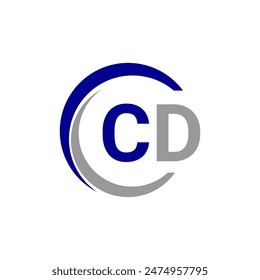 CD C D Initial Logo. Cutting and linked letter logo icon with paper cut in the middle. Creative monogram logo design. Fashion icon design template.