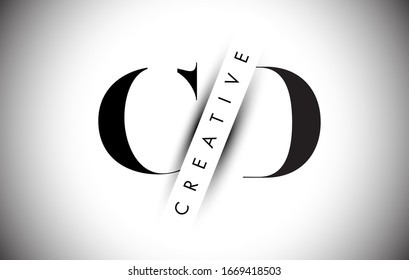 CD C D Letter Logo mit Creative Shadow Cut und Overlayered Text Vektorillustration Illustration Design.