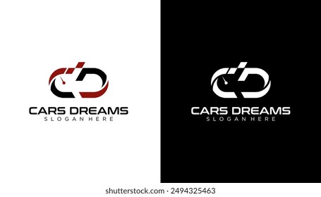 CD C D Letter Logo Design in Black and White Colors. Creative Modern Letters Vector Icon Logo Illustration.