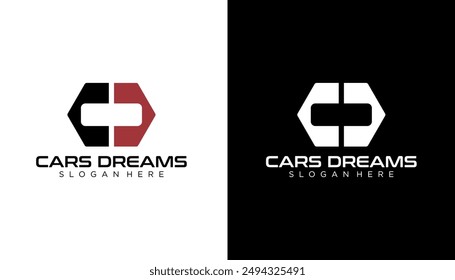 CD C D Letter Logo Design in Black and White Colors. Creative Modern Letters Vector Icon Logo Illustration.