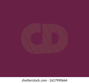 C&D, C D letters joint line logo vector, Abstract Typography letters