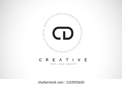CD C D Logo Design with Black and White Creative Icon Text Letter Vector.