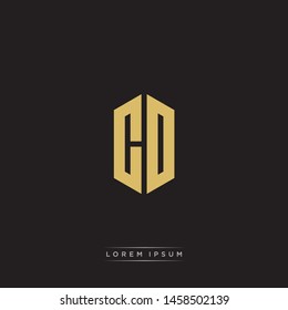 CD C D Logo Emblem Capital Letter Modern Template EPS 10 With Black Background