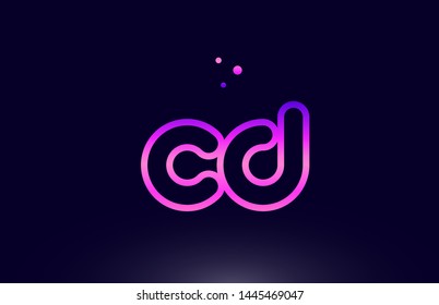 cd c d pink blue alphabet letter combination logo design suitable for a company or business